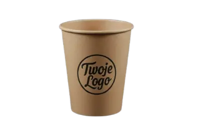 Kubek papierowy 300ml kraft jednowarstwowy z nadrukiem